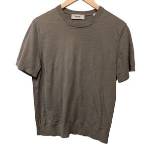 Buck Mason Avalon Knit Classic Tee Cotton Crew Neck Shirt Dried Olive Medium